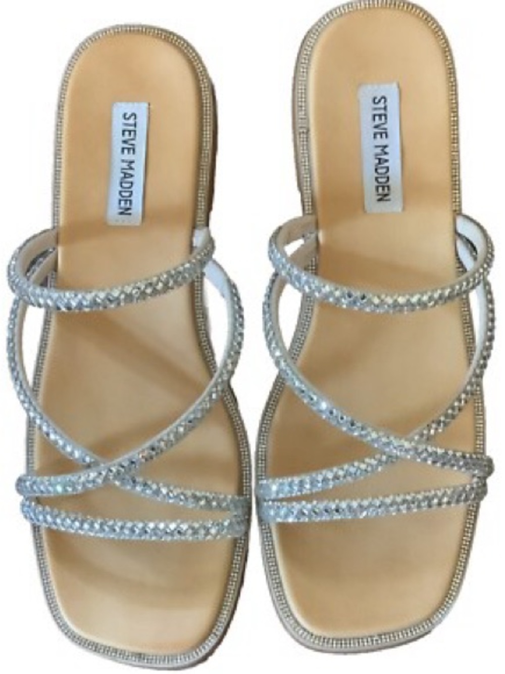 Steve Madden Women's Wauna Silver Strappy Sandal